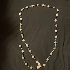 SJ pearl genuine stone Jade necklace